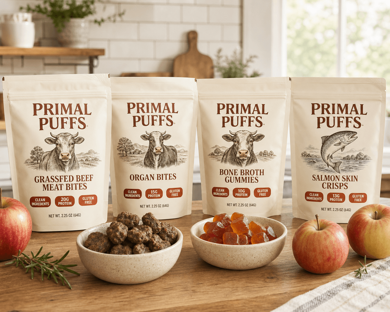 Primal Puffs grassfed meat bites
